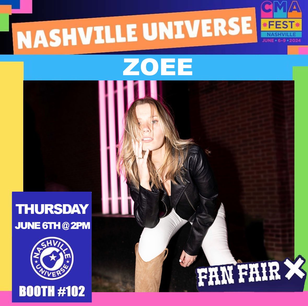Zoee (@zoeemusic) on Twitter photo Excited to be back at <a href="/CountryMusic/">CMA Country Music</a> Fest this year! Whoās coming? š¤ š¤ Iāll be at <a href="/NashvilleUnivrs/">Nashville UniverseĀ®</a> Booth #102 Meeting & Greeting yaāll! Cant wait!
#CMAFest #Nashville Excited to be back at <a href="/CountryMusic/">CMA Country Music</a> Fest this year! Whoās coming? š¤ š¤ Iāll be at <a href="/NashvilleUnivrs/">Nashville UniverseĀ®</a> Booth #102 Meeting & Greeting yaāll! Cant wait!
#CMAFest #Nashville
