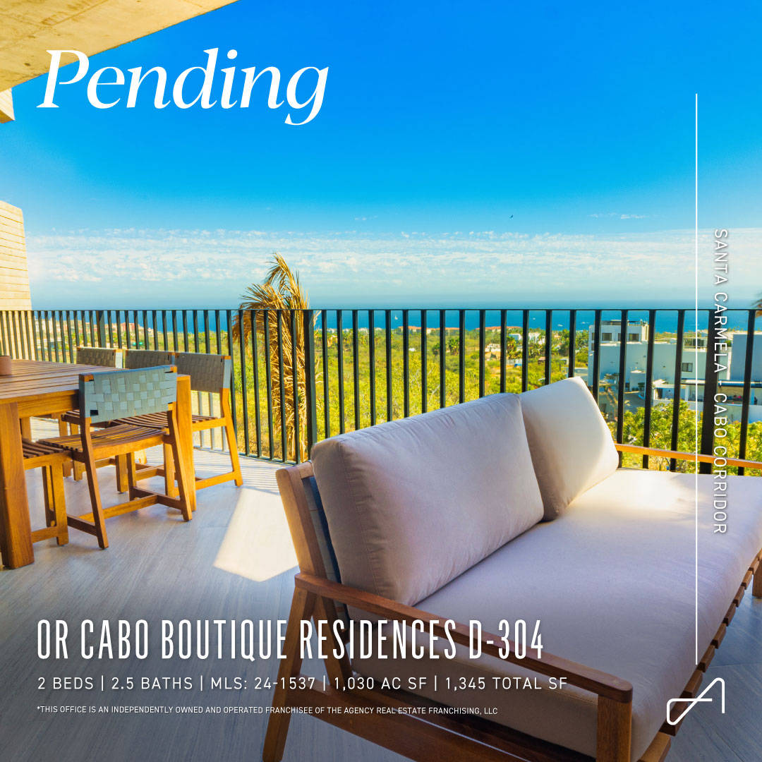 Now Pending!! OR Residence D-304 | MLS: 24-1537
Our development is simply the best, located in the most desirable spot.

Martin Posch
#OhMyPosch

📞+52 624 147 5857
📩 Martin@TheAgencyLosCabos.com
📍 #realestate #loscabos #ORResidences