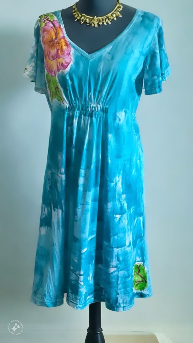 Empire Waist Dress Light Cotton Dress Hand Painted Dress XS-2X Hawaii Kauai Dress Fit and Flare Dress etsy.me/3Vft5dT via @Etsy #fashionforwomen #FlowersOnX #etsylove #TextileArt #textileshop