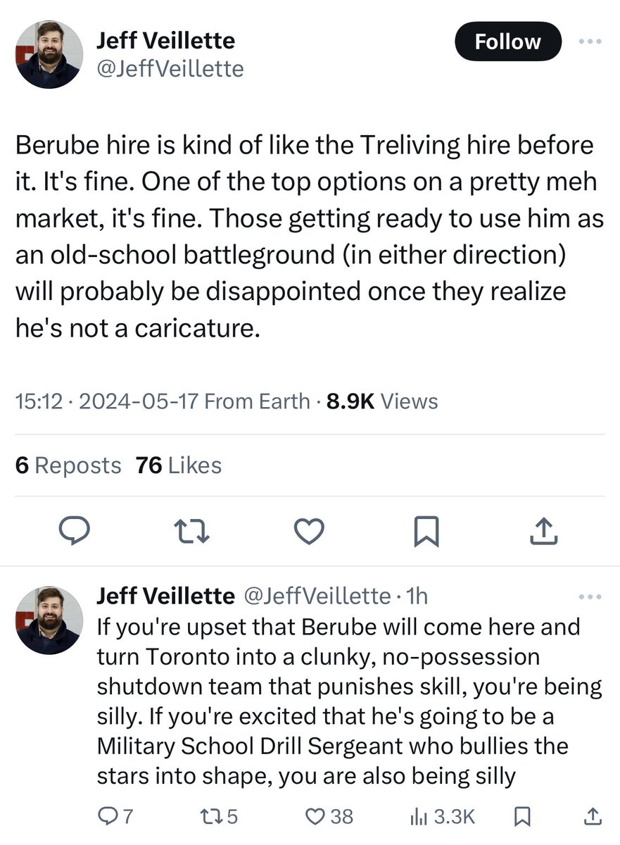 Jeffy hates the Berube hiring because Dubas didn’t hire him.

#LeafsForever