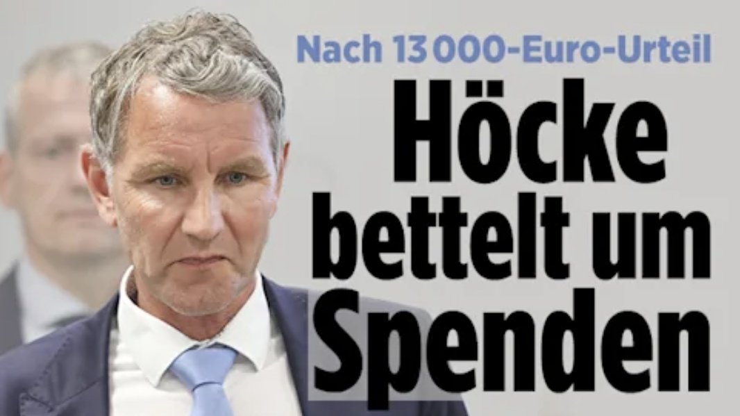 Es wird immer lustiger! Wetten, die #AfD-Fans spenden! 🤪😂 'Höckes monatliche Einnahmen als AfD-Fraktionschef im Thüringer Landtag – das musste er im Verfahren offenlegen – betragen um die 9000 Euro.' #AfDmachtDumm