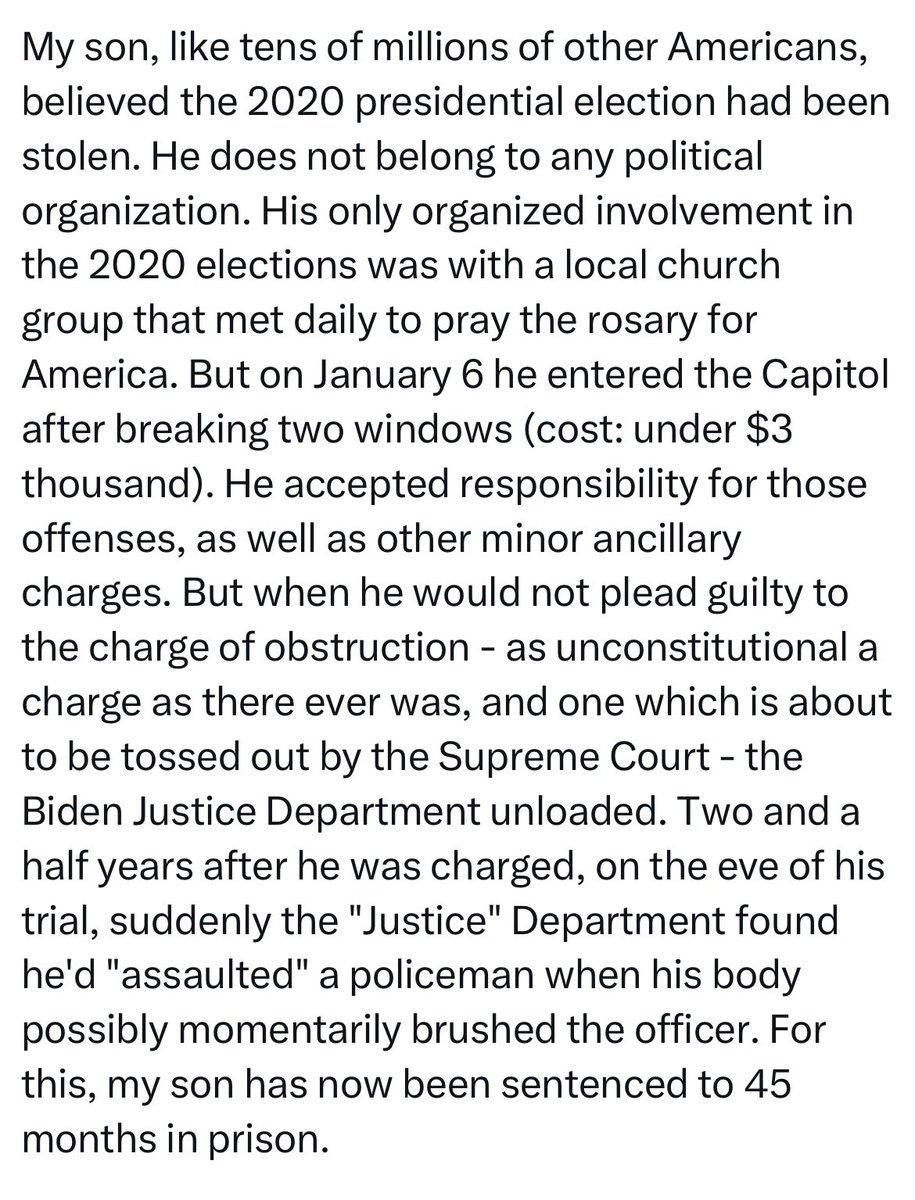Brent Bozell’s son was just sentenced for his role in the J6 domestic terrorist insurrection. Here he is trying to justify smashing windows and assaulting police officers.