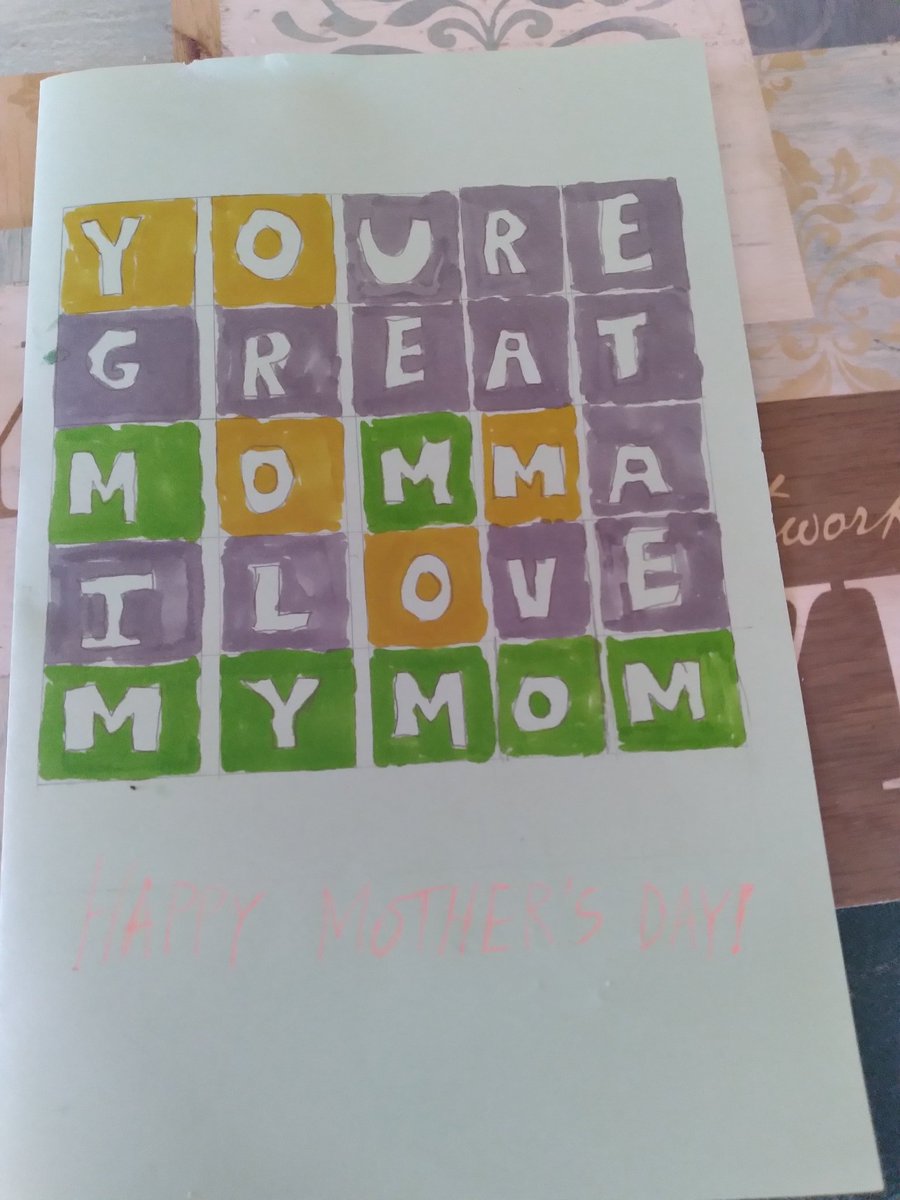 My son made this card for me because we do Wordle every day together. #happymothersday, #wordle, #sweetheart