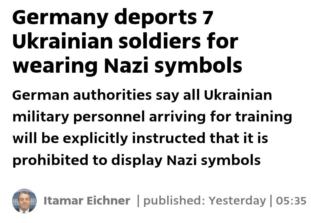 The west is pouring money and weapons into a military force who cannot stop causing scandals with their Nazi insignia and support for Nazi ideology, but we're being told not to worry about those Nazis and that kids protesting genocide at university campuses are the real Nazis.