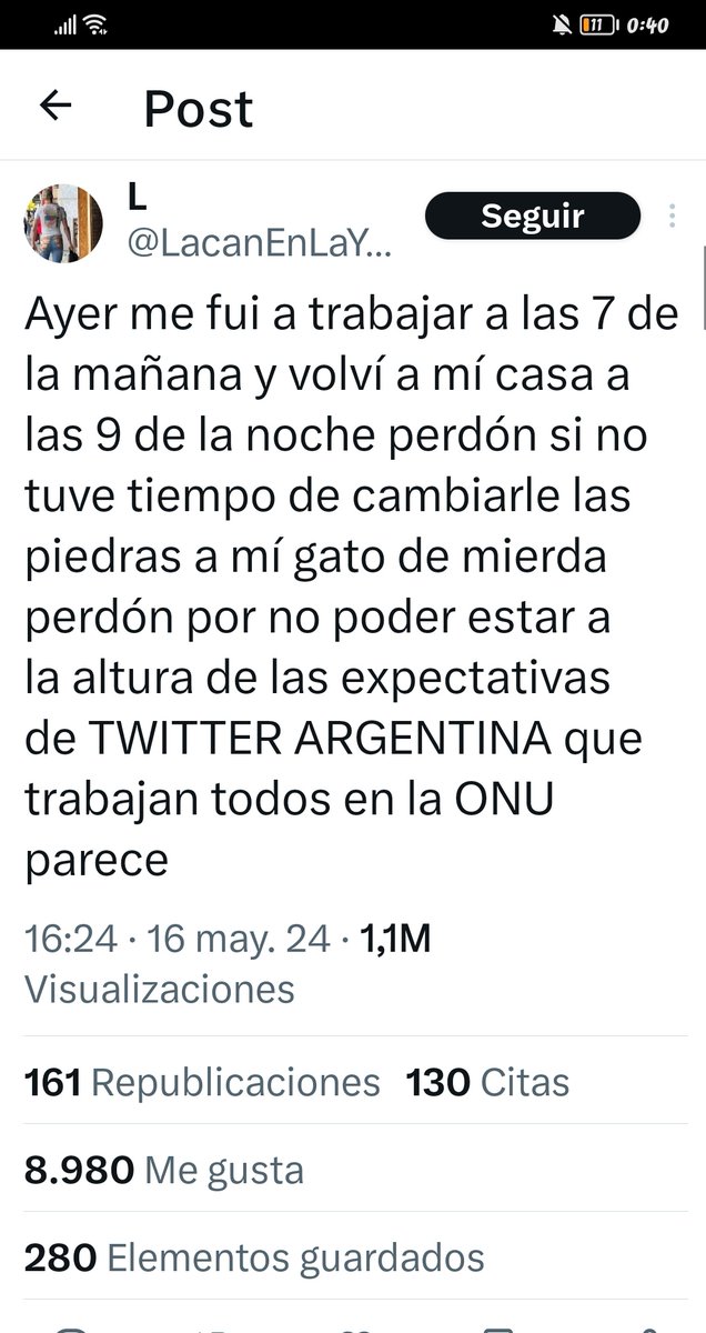 ¿Y este menda es psicólogo? Pues matará a un paciente en cada consulta, porque no tiene paciencia por un gato al que odia.