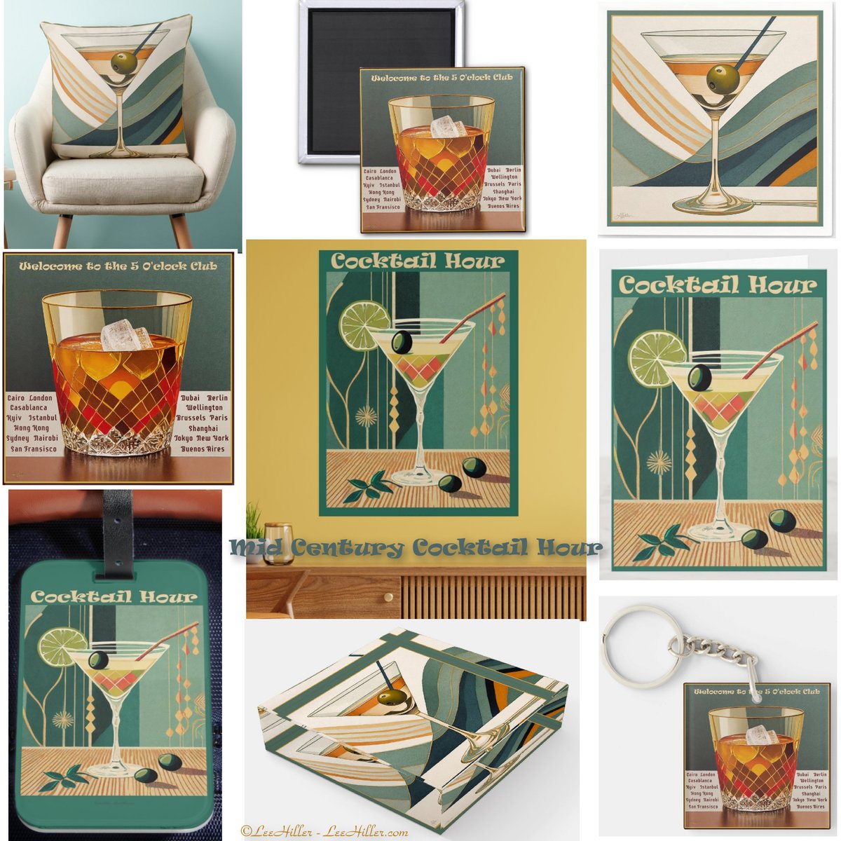 🍸🥃🫒🍸🫒🥃🍸 Time for Happy Hour Cocktail Hour Mid Century Designs bit.ly/CocktailHourMi… #midcentury #HappyHour #martini #Cocktails #cocktailhour #scotch #whiskey #bourbon #vodka #gin #gifts #giftideas #homedecor #barware #onlineshop #SmallBiz #SmallBusinessOwner
