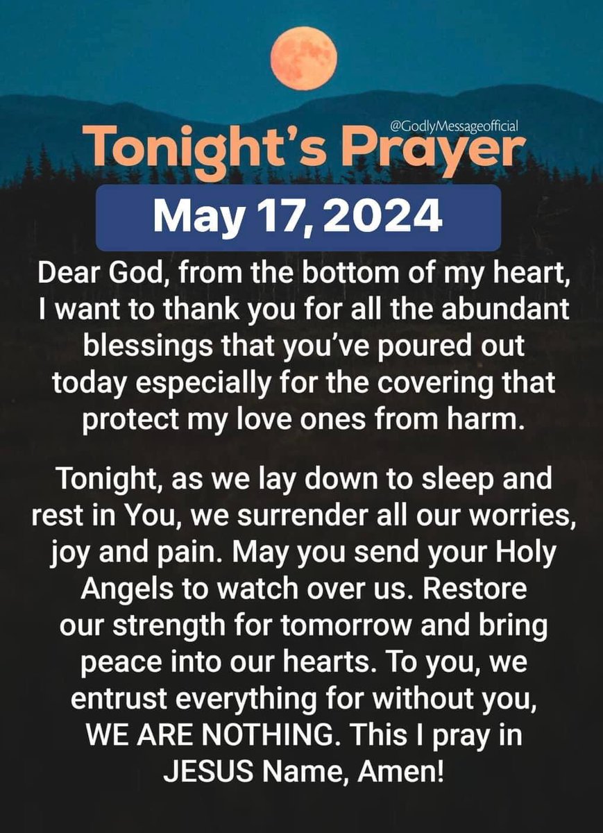 Evening prayer… Shall we pray? In Jesus name…Amen🙏✝️