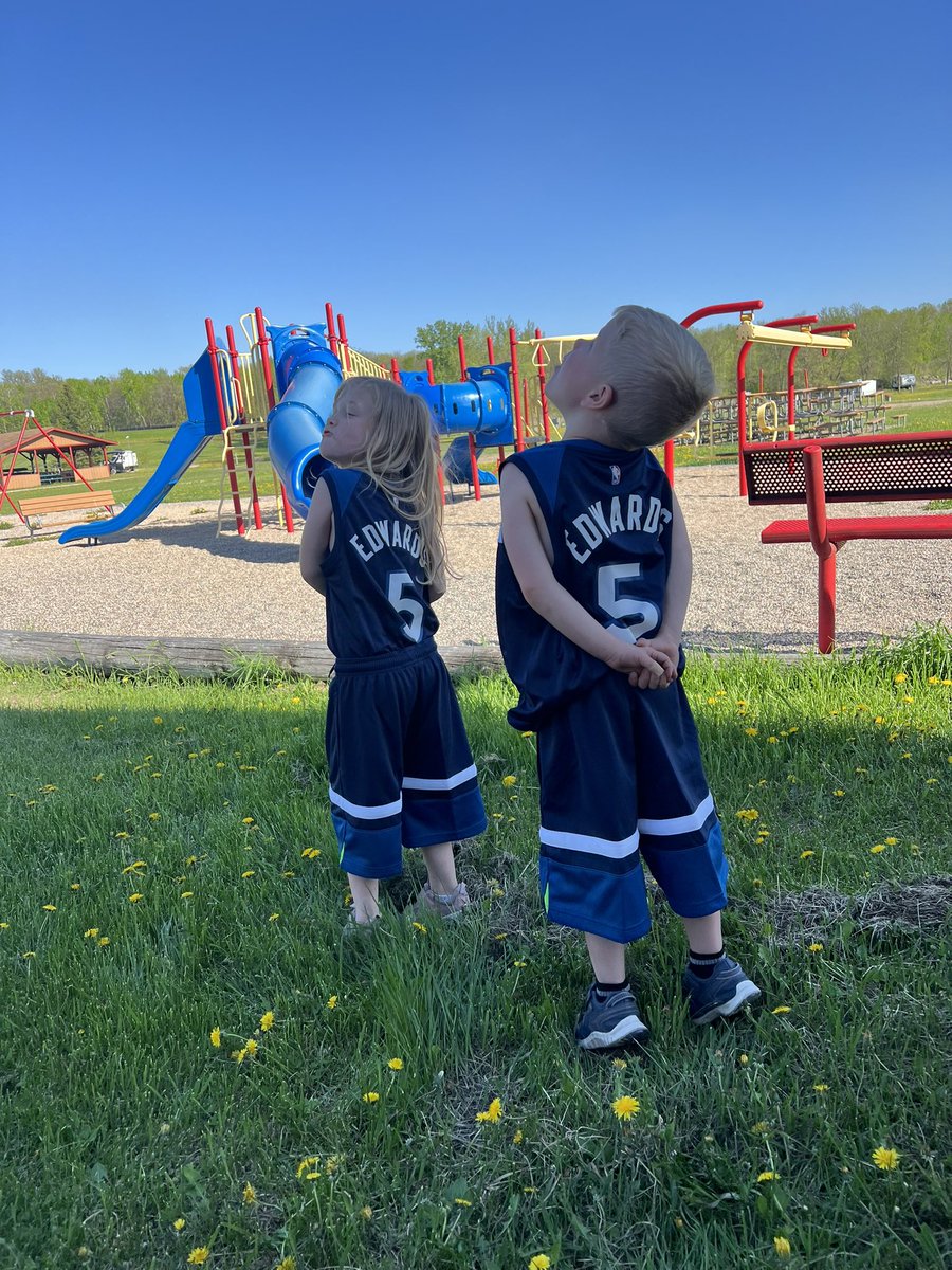 Had to celebrate the twins birthday with some <a href="/Timberwolves/">Minnesota Timberwolves</a> jerseys, they turned five today and their favorite player happens to be @theantedwards_  #WolvesBack #WolvesIn7