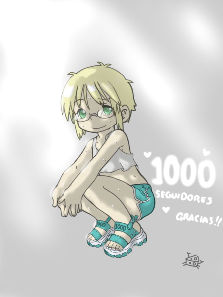 I am very happy that we reached 1000 followers. I will do my best to show you more of my art!
And thank you, teacher Akihito, for giving us such a beautiful sun.

#メイドインアビス #madeinabyss #digitalart #AnimeGirl