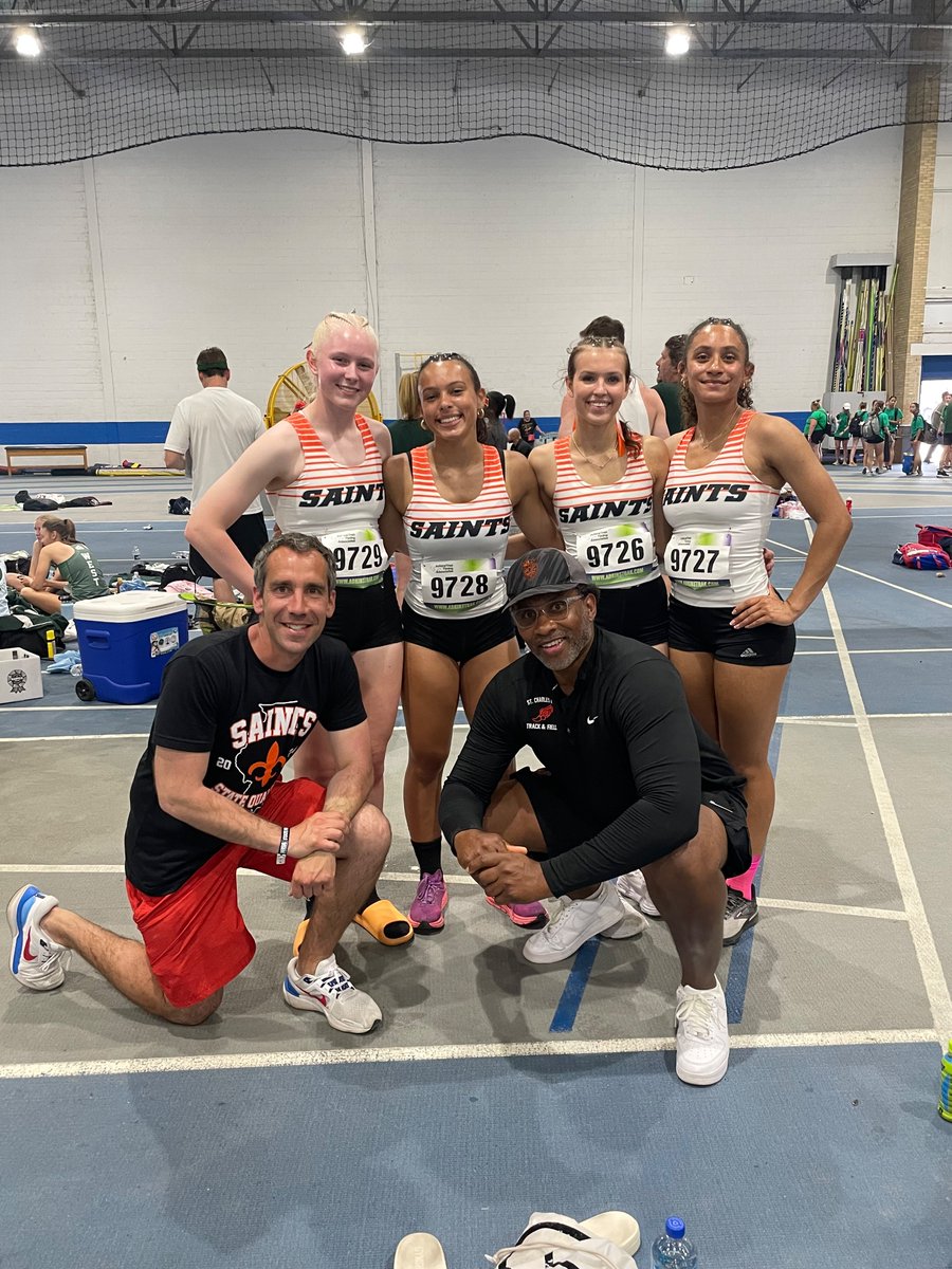 Saints 4x200m finishes the season with their 2nd best time all season at state prelims! We are so proud of this young group and look forward to more state trips from this group! 
#wewillbeback