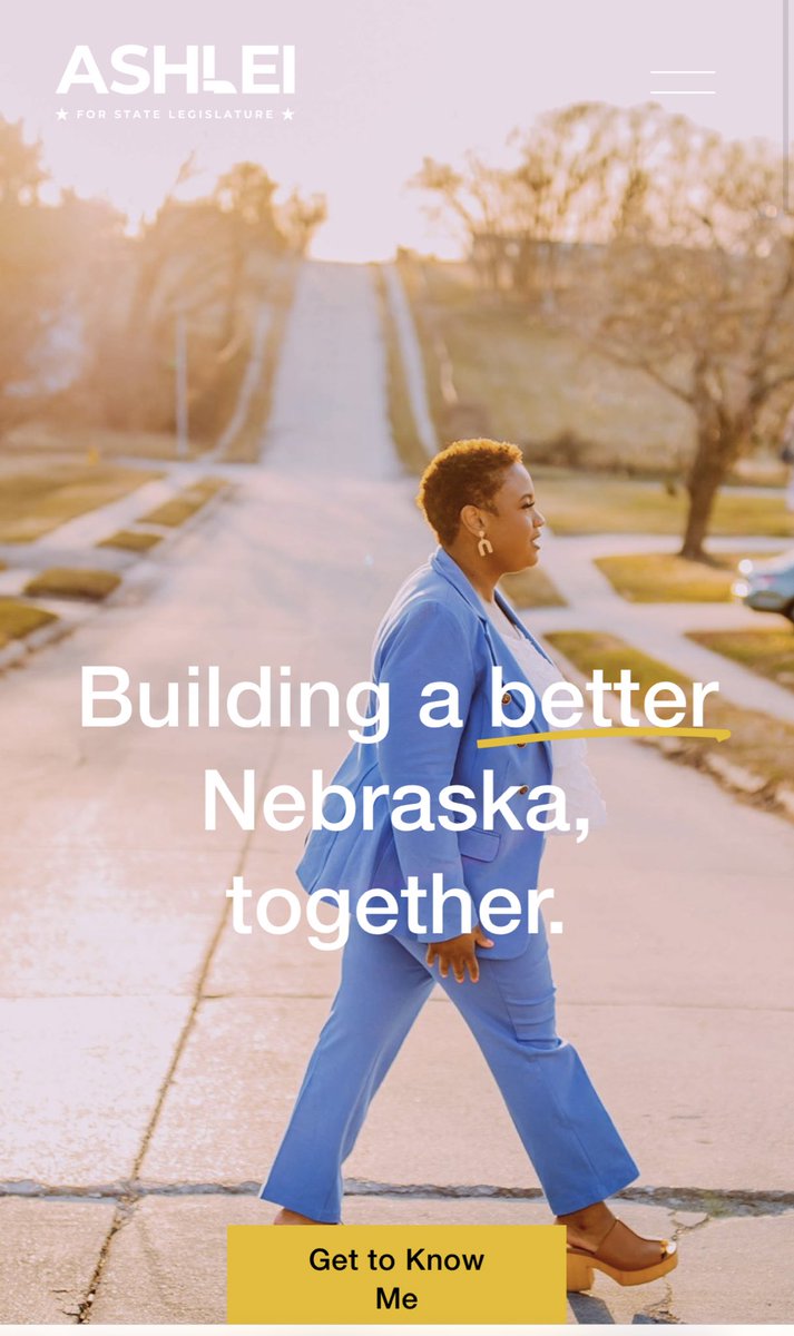 Ashlei Spivey is the Democratic candidate in LD13. She has deep roots in the district and is ready to lead on day one in the #NeLeg. It’s been too long since we’ve had the voice of a black woman in the legislature. It’s time. ashleifornebraska.com