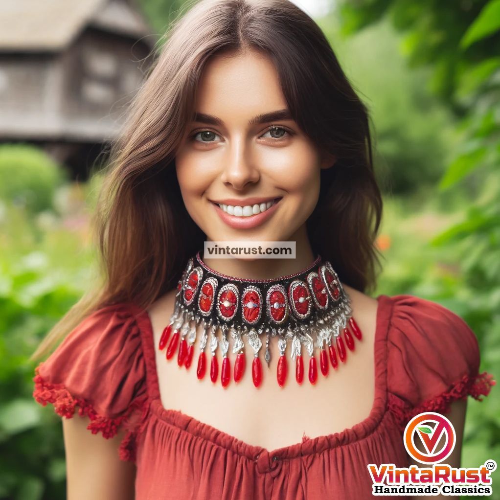 This stunning necklace, adorned with vibrant red accents and intricate detailing is perfect for making a bold statement. Visit buff.ly/2WN78r1 to explore more! #necklaceoftheday #beadednecklace #necklace #redcoral #necklacelover #gemstonejewelry #jewelry #handmadejewelry