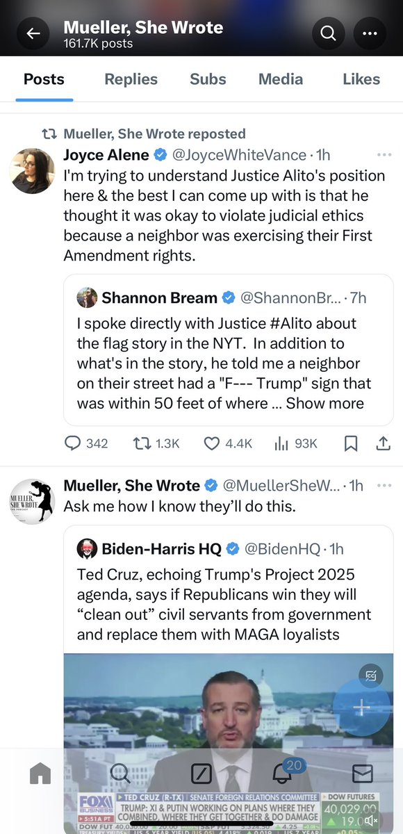 Mueller, She Lied doesn’t write nearly as much of her “all is well” posts anymore. No, now she does a lot of retweeting of other people saying it’s all fucked. What a cowardly way of admitting she was full of shit. She blocked me long ago, but I got backups…