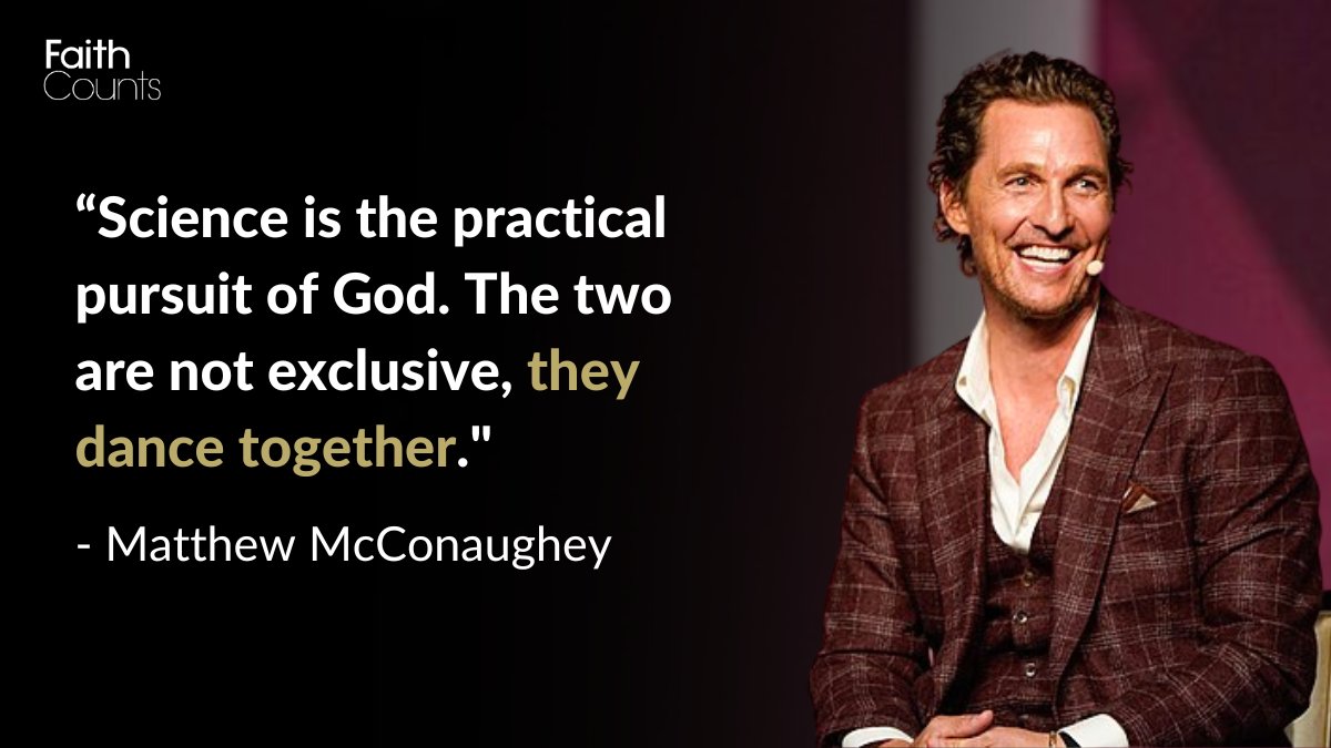 Matthew @McConaughey strikes a unique chord in Hollywood 🎥✨, merging faith with science in an eloquent dance. 'The two are not exclusive, they dance together.' Discover his story ➡️ beliefnet.com/entertainment/… #MatthewMcConaughey #Faith #Science #HollywoodFaith