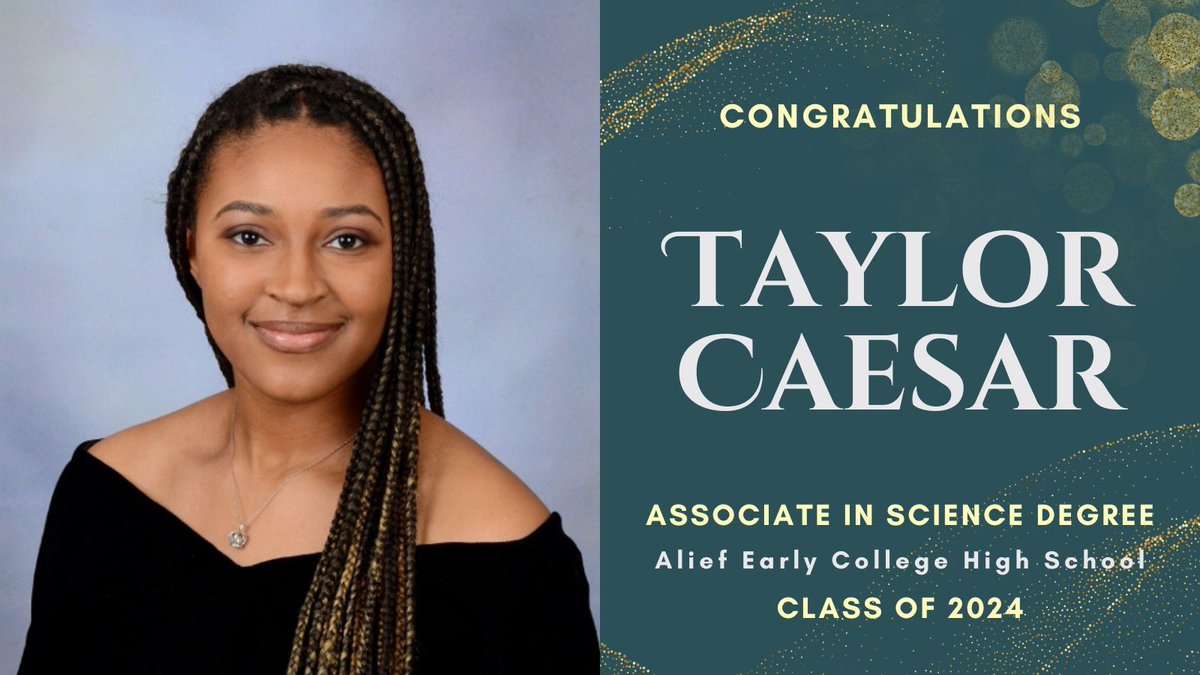 Recognizing Taylor Caesar for our #aechsseniorspotlight. Taylor earned an Associate in Science Degree from HCC and will attend the University of Texas at Arlington to study Sustainable Urban Design. Congratulations, Taylor!