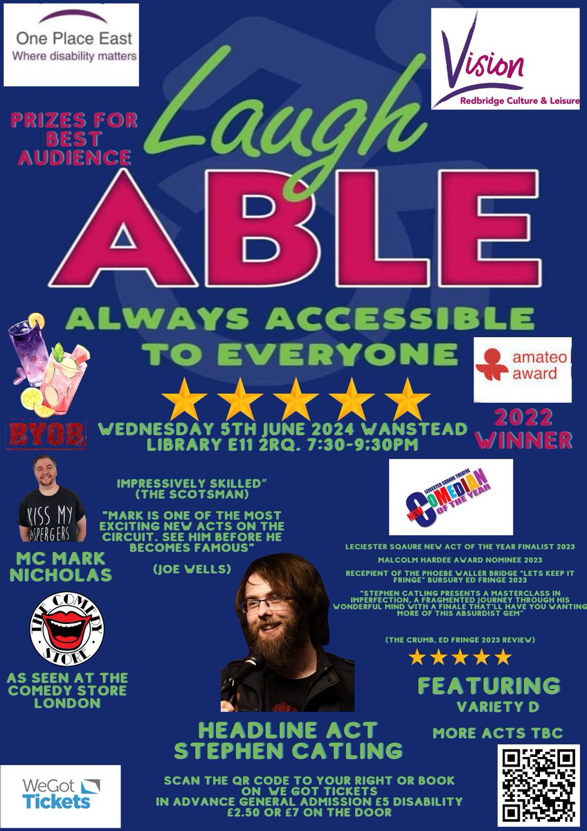 On June 5th we have our <a href="/BritishSignBSL/">British Sign Language</a> Comedy Night 

wegottickets.com/event/604842

And starting from 3rd July-31st July we have our INAUGURAL DISABILITY AND MENTAL HEALTH COMEDY FESTIVAL 

ticketsource.co.uk/laugh-able

#comedy
#disability
#mentalhealth
#festival
#bsl