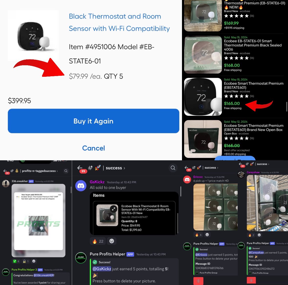 You could’ve made a couple hundreds of dollars in profit from this Lowe’s deal yesterday, here’s how…. - Lowe’s priced down this $220 thermostat to just $80. This is actually the second pricing error we have seen on these this year so we knew it was a buy - If you look at eBay