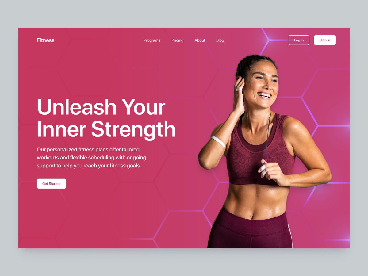 Day 17 Fitness website hero section.