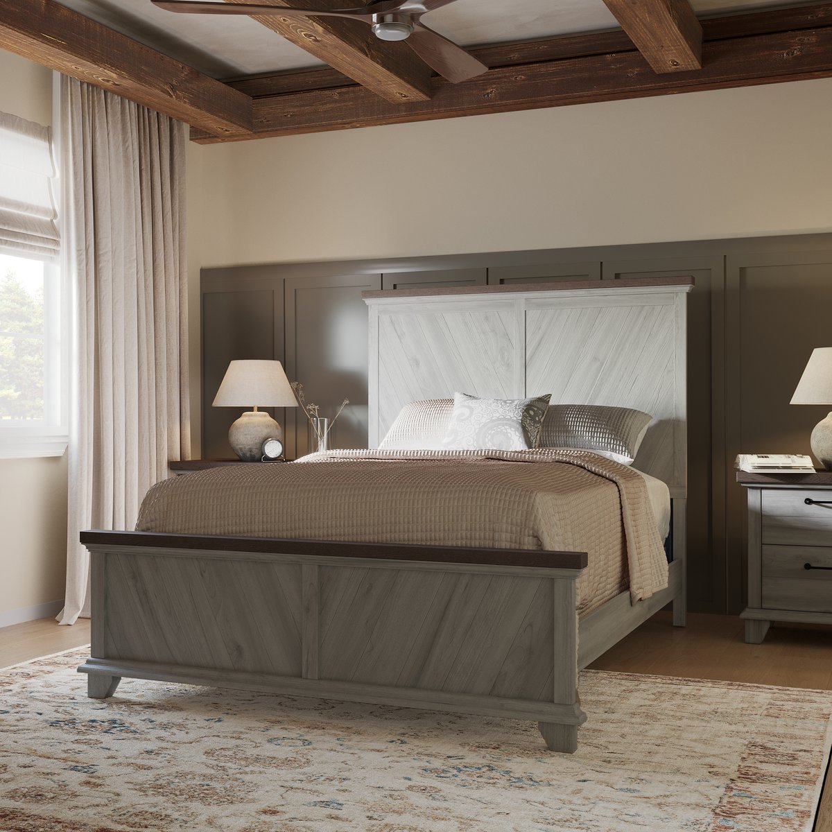 Want to level up your bedroom aesthetic? Whether your style is rustic chic or modern minimalism, the Bear Creek Farmhouse Queen Bed fits right in. Snatch up this beauty at galleryfurniture.biz/4acSjxC and infuse your home with the irresistible allure of rustic charm!