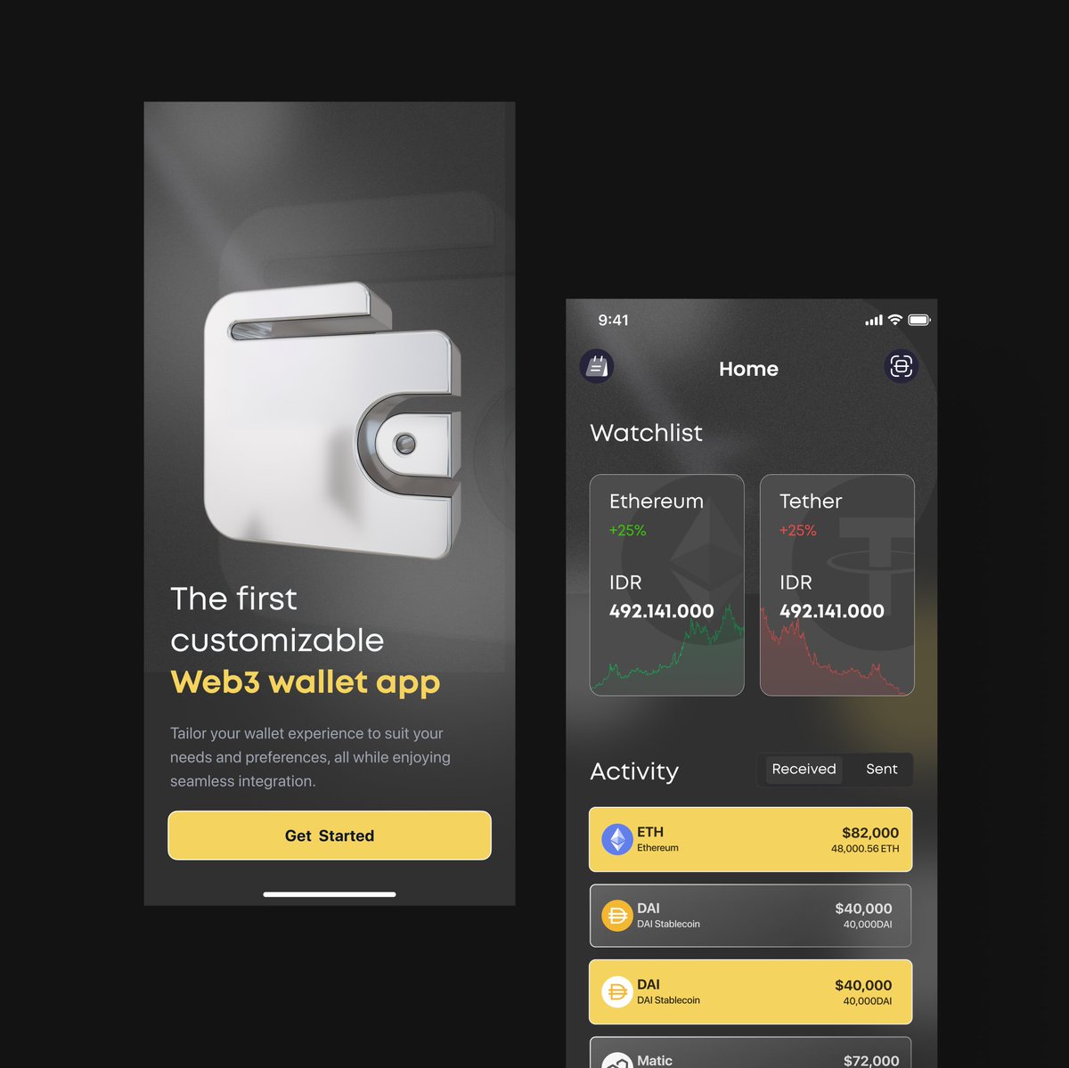king_goodness's tweet image. It&apos;s day 26✨...
Designed a customizable cryptocurrency mobile app. 
(Although the app design doesn&apos;t depict it, the idea is to have a Defi app where you can customize according to your taste

 #30daysofweb3design #Web3 #shopping  #web3productdesigner #Defi #blockchain