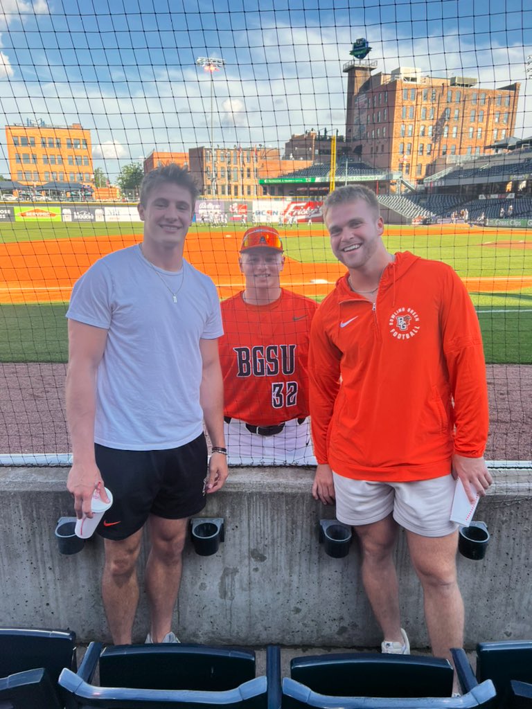 Good luck to @levigaz1 and @BGSU_Baseball as they take on Toledo in the annual Fifth Third Field Game 😤 @Finneas05 x @GriffinLittle4 💪