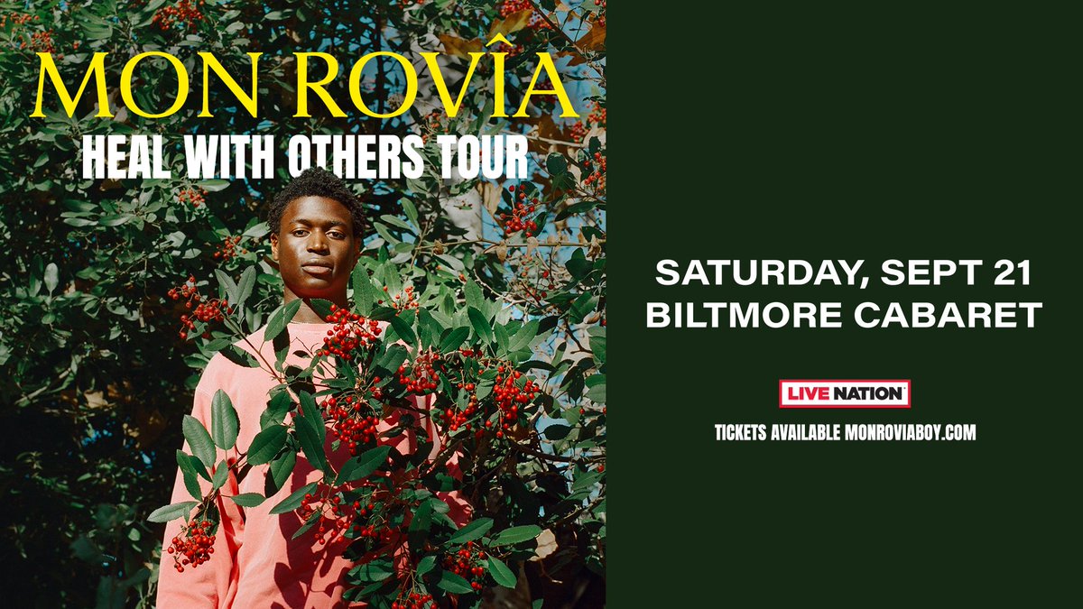 Mon Rovîa, a Liberian-born artist now residing in the Tennessee mountains, is going to perform his fusion of R&B and folk dubbed Afro Appalachia, at Biltmore Cabaret on September 21st. Don’t miss your chance to get tickets! 🎟️: bit.ly/3wC31Qz