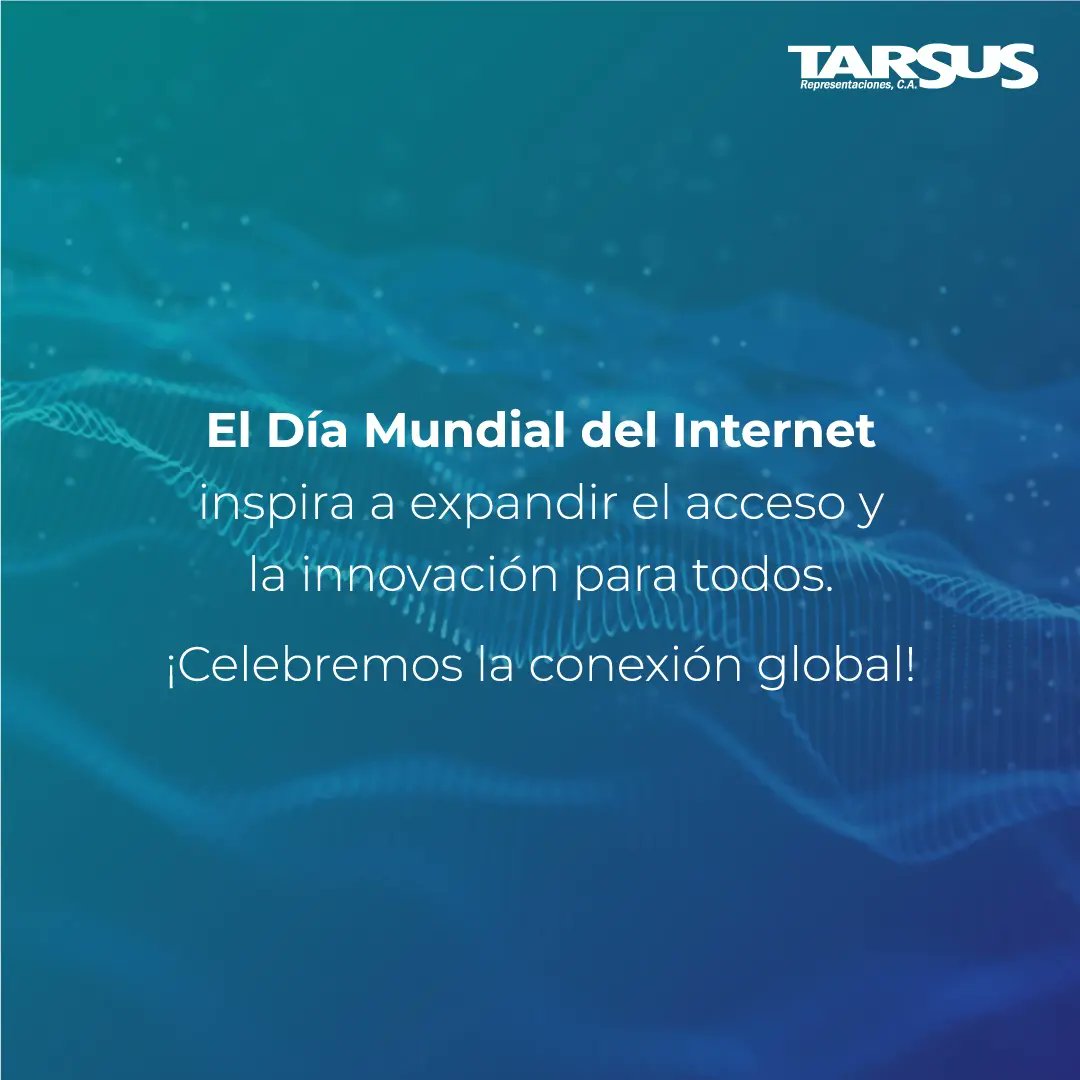 Tarsusventas's tweet photo. En Tarsus como distribuidores de #TI celebramos el Día Mundial del #Internet, una fecha que nos recuerda el poder transformador de la conectividad y la información. 
Creemos que el acceso a internet abre un sinfín de posibilidades para el aprendizaje, la innovación y el progreso. https://t.co/zoCJZ2NzzF
