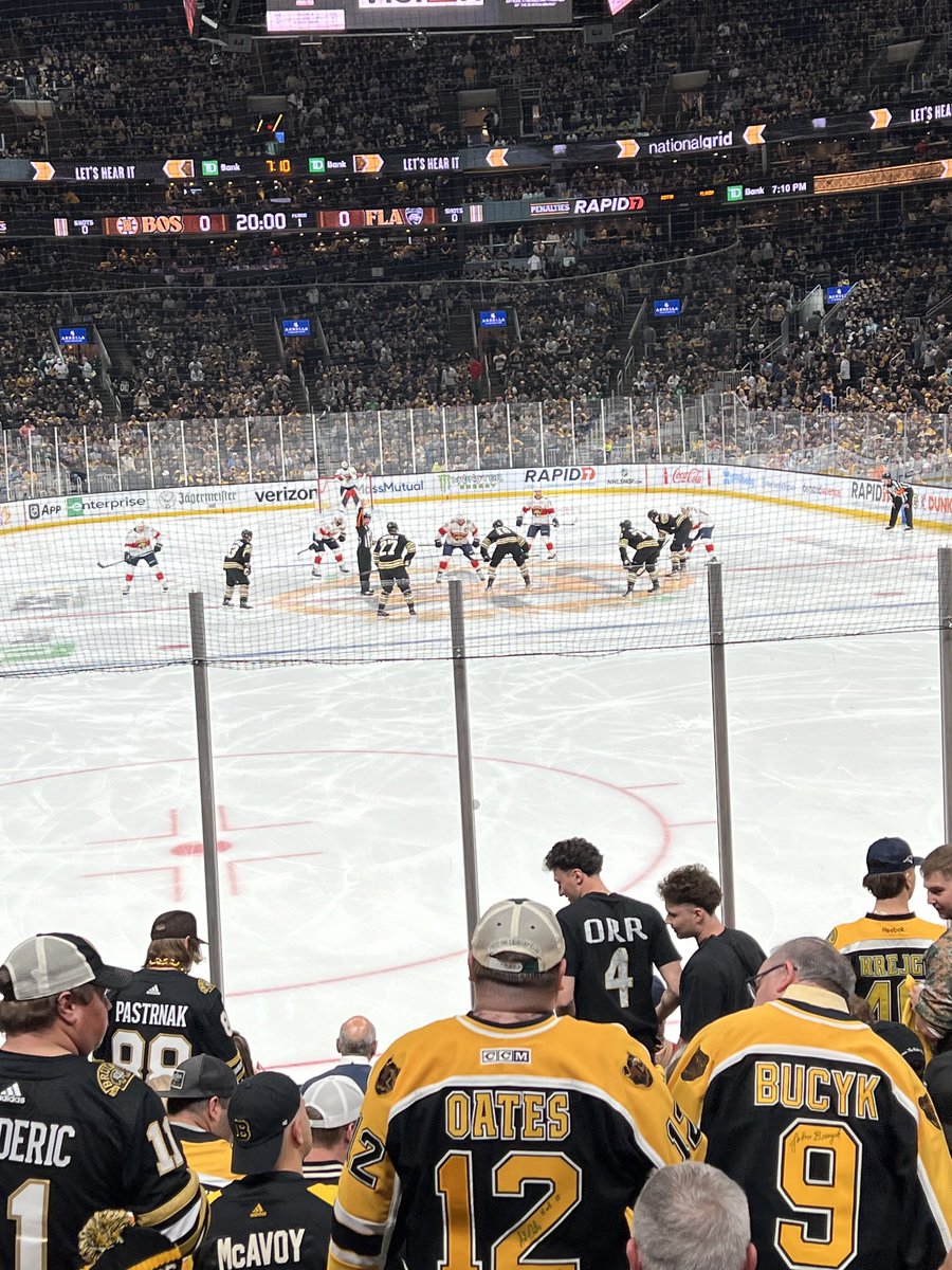 Facing off for NHL Playoff Hockey. This place is fired up!
Go Bruins! #TD Garden