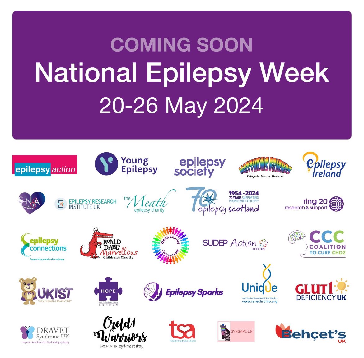 The countdown is on. Let’s raise awareness, teach about living with the condition, help people understand epilepsy & educate them about what to do when faced with a seizure. But also, have fun 💜
#NationalEpilepsyWeek 
#EpilepsyWeek #Epilepsy #EpilepsyAwareness #MoreThanSeizures