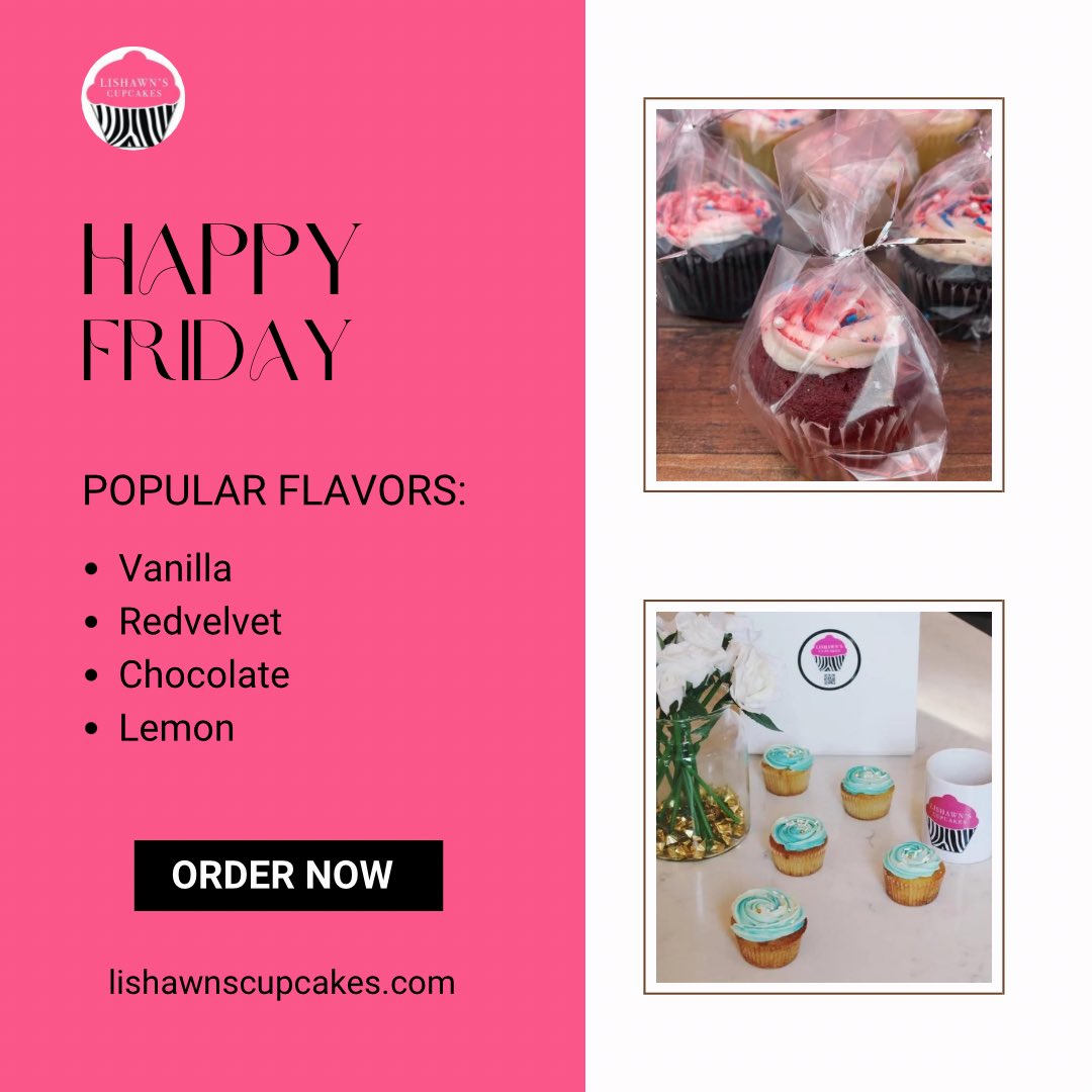 Happy Friday!!! Order your cupcakes now 🧁

#love
#cupcakes
#madewithlove
#happy
#friday
#fridayvibes 
#fridayfeeling 
#dessert
#birthday 
#lishawncupcakes
#companytreats
#delicious
#loveyourself 
#madewithlove❤️
#everydaysweets
#cake
#likeifyoulovesweets
#like4like
#sugarrush