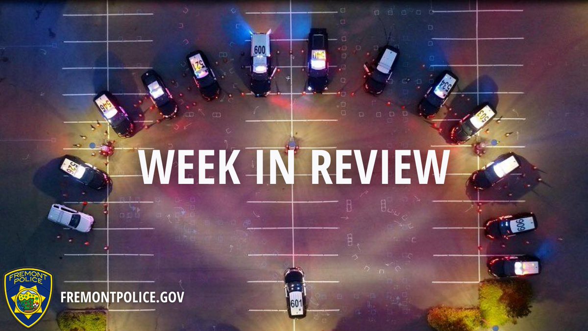 New Fremont Police Week in Review available online! Recent statistics, arrests, and patrol highlights can be viewed on our Week in Review at Fremontpolice.gov/Weekinreview