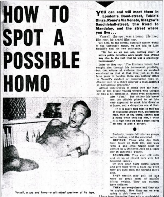 Entre as décadas de 1950 e 1970, vários estados dos Estados Unidos aprovaram o uso de castração química para punir homossexuais. Leis autorizando terapias de conversão, incluindo-se lobotomia e choques elétricos, também foram promulgadas. 11/29