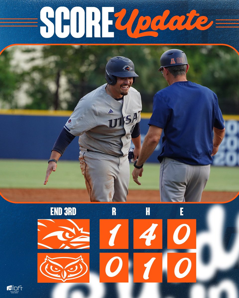 The Roadrunners hold a one-run lead after three! #BirdsUp 🤙 | #LetsGo210