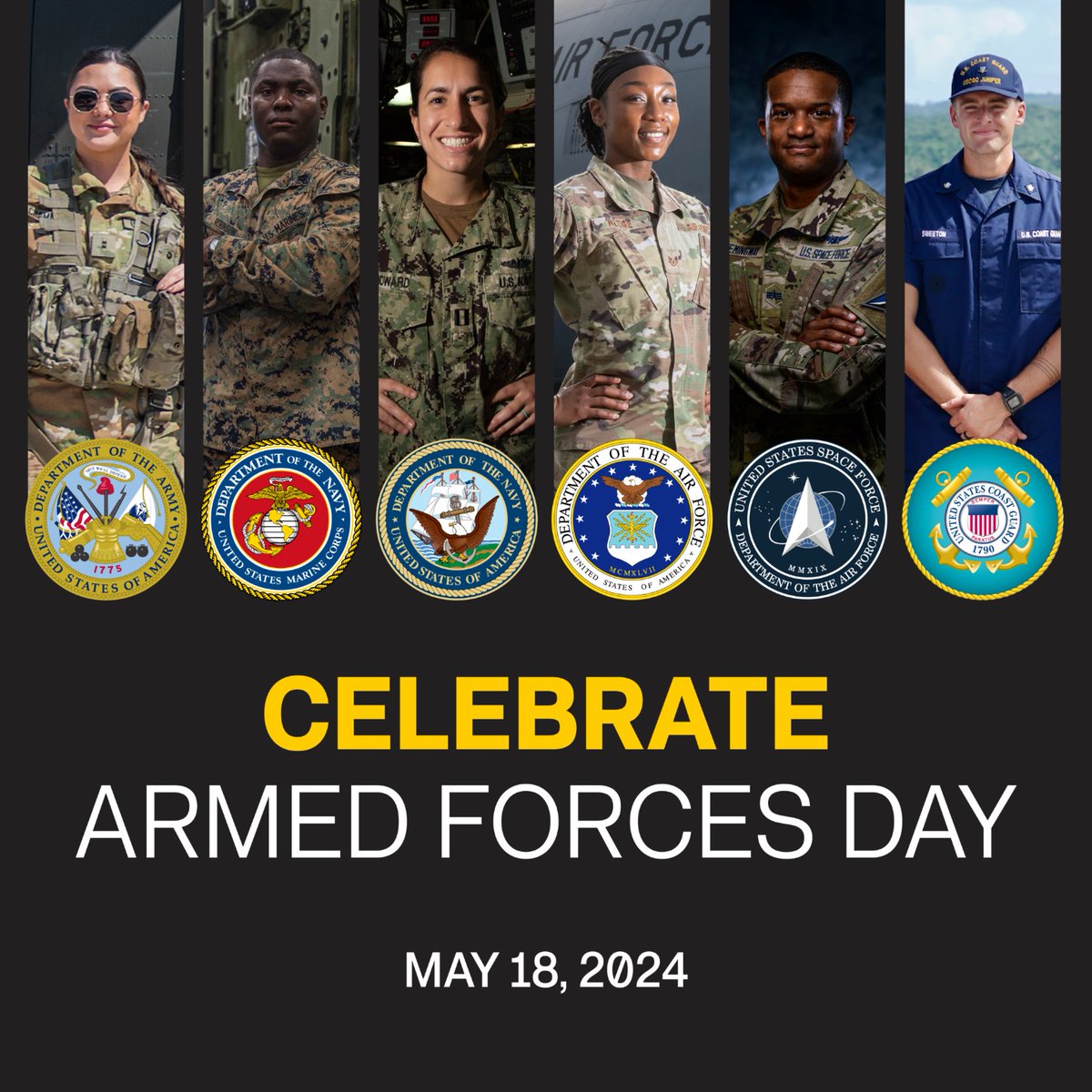 This weekend, we honor the courageous men and women of the U.S. Army and other branches for #ArmedForcesDay. Thank you for your service, dedication, and sacrifice in defending our freedom. #ArmyChaplainCorps | #LandOfTheFree | #HomeOfTheBrave