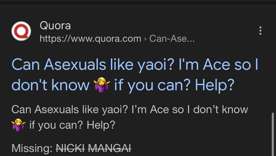 can asexuals like yaoi? Im ace so i dont know🤷‍♂️if you can? Help?