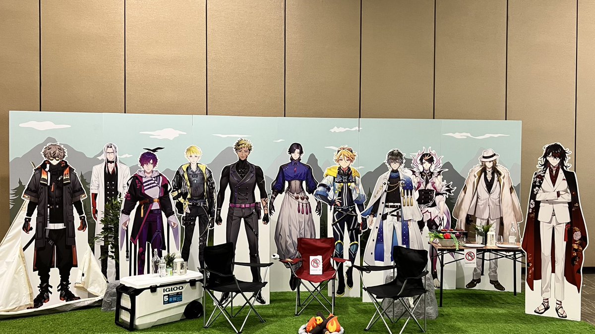 The boys are waiting for you at #ANIMEImpulseSeattle2024! 🌈✨ Stop by our camping site for cool pics! 🏕️📸 Reminder to be respectful of our photo op! Please don’t touch or go on the grass so we can keep it nice and pretty for everyone else 🥺👉👈 🎫: animeimpulse.com/nijisanji