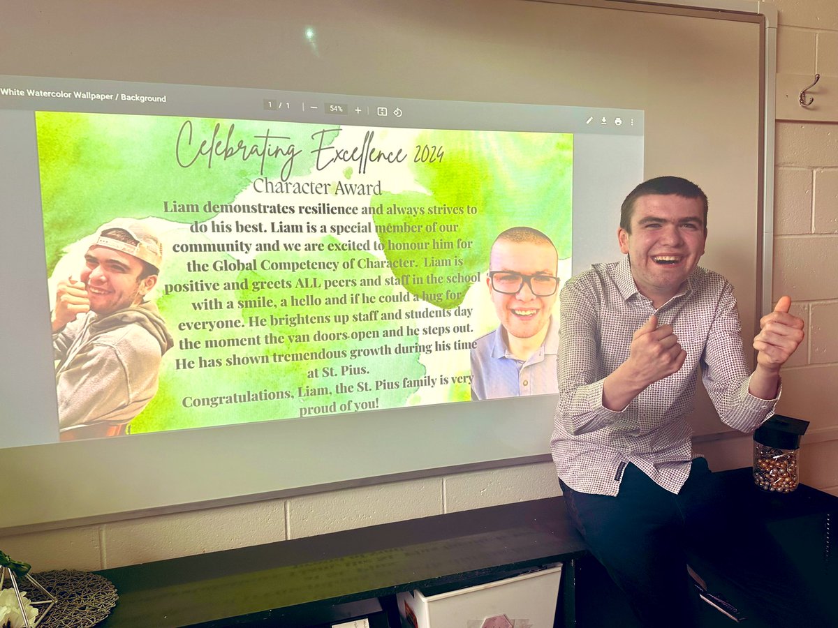 jcurriesclass's tweet image. The one and only L was recognized today for receiving the Celebrating Excellence Award! @StPiusXOCSB and @OttCatholicSB will not be the same without him! @OCSBSpecEd #PiusFamily #ocsbHope #Congrats 🤍