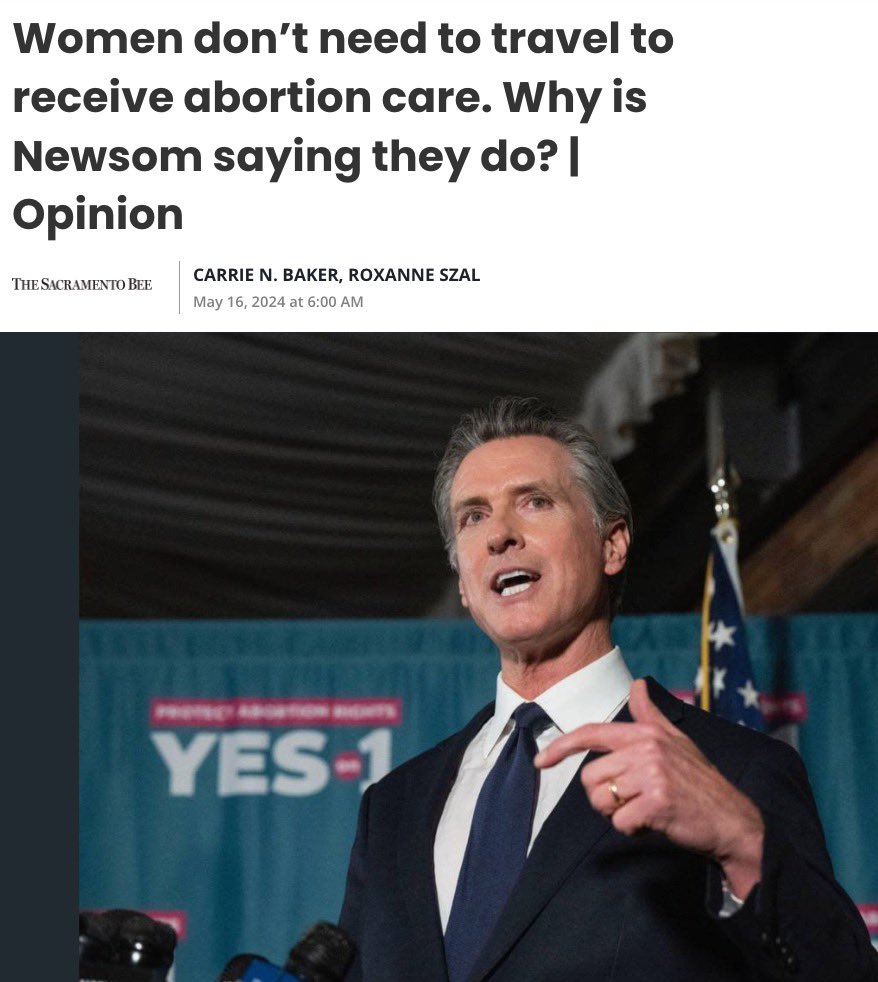 There are politicians who want to make sure people who want abortions can get them. And there are politicians who are grandstanding. It remains to be seen which one Gavin Newsom intends to be. aol.com/women-don-t-tr…