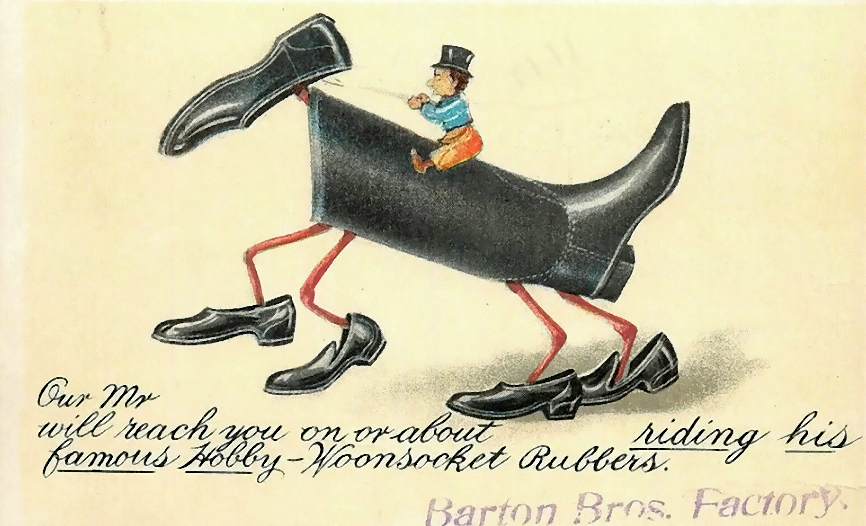 Nope! No Galoshesmobile for me. #Postcards #Postcard #OldPostcards #Rubbers