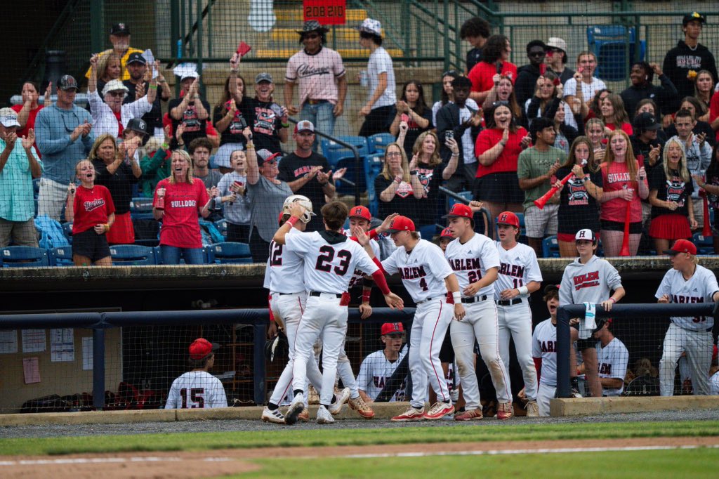 Harlem takes Game One, 13-5. The Bulldogs are 1 game away from a second straight state title.