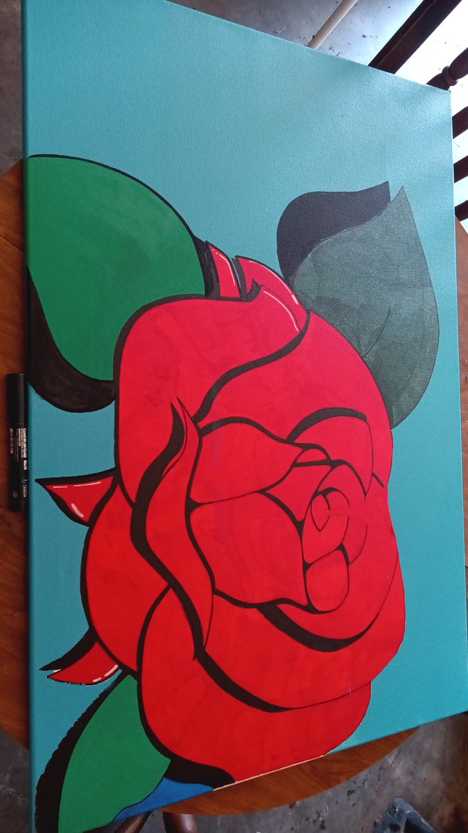 problemsaythat's tweet image. Rose Canvas 🌹🎨 #WorkingProgress #Drawing #Art #Paint #ArtEnt #24 #Artist