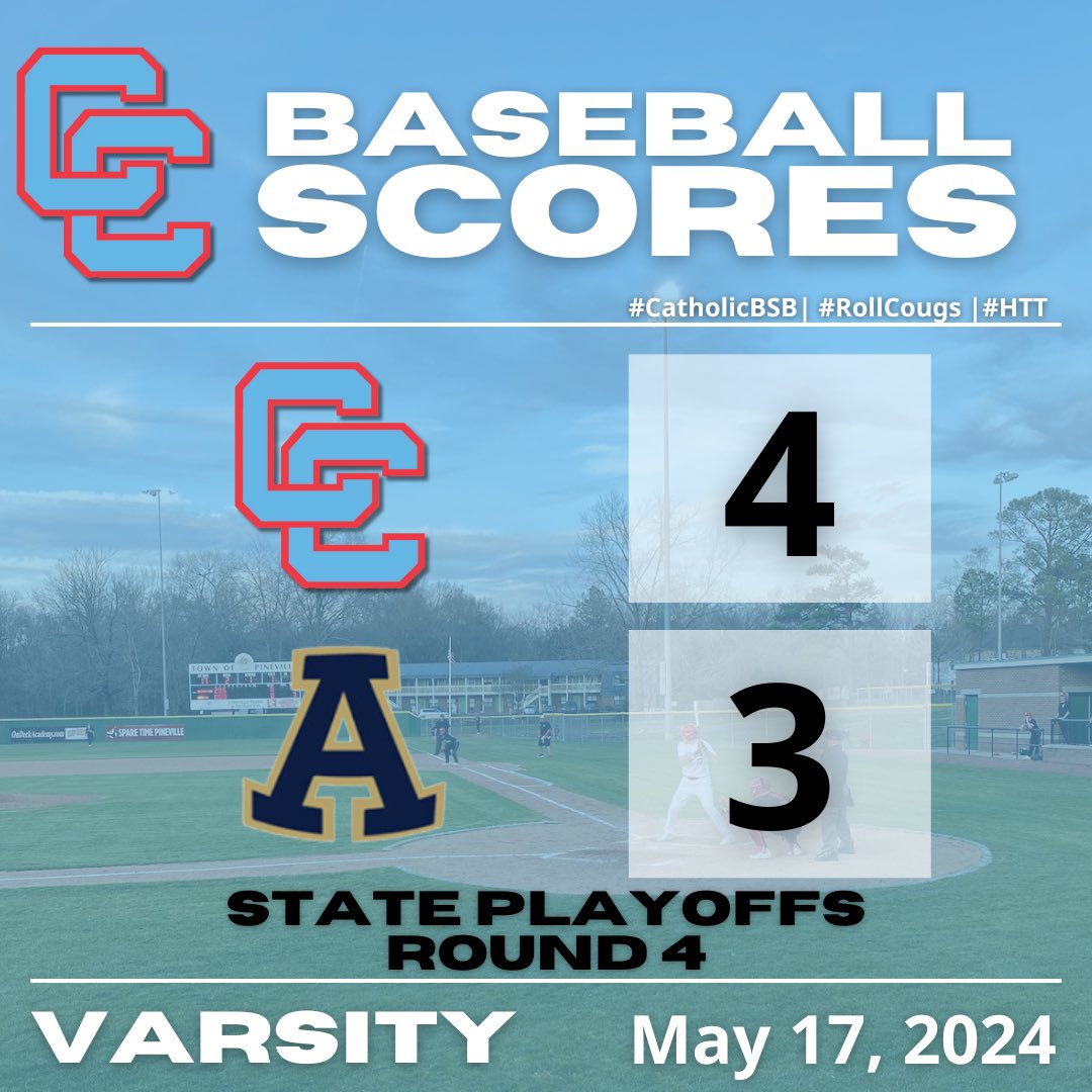 diamondcougs's tweet photo. 🏆STATE PLAYOFFS ROUND 4🏆

#CatholicBSB || #RollCougs || #HTT https://t.co/Xb65erOwRN