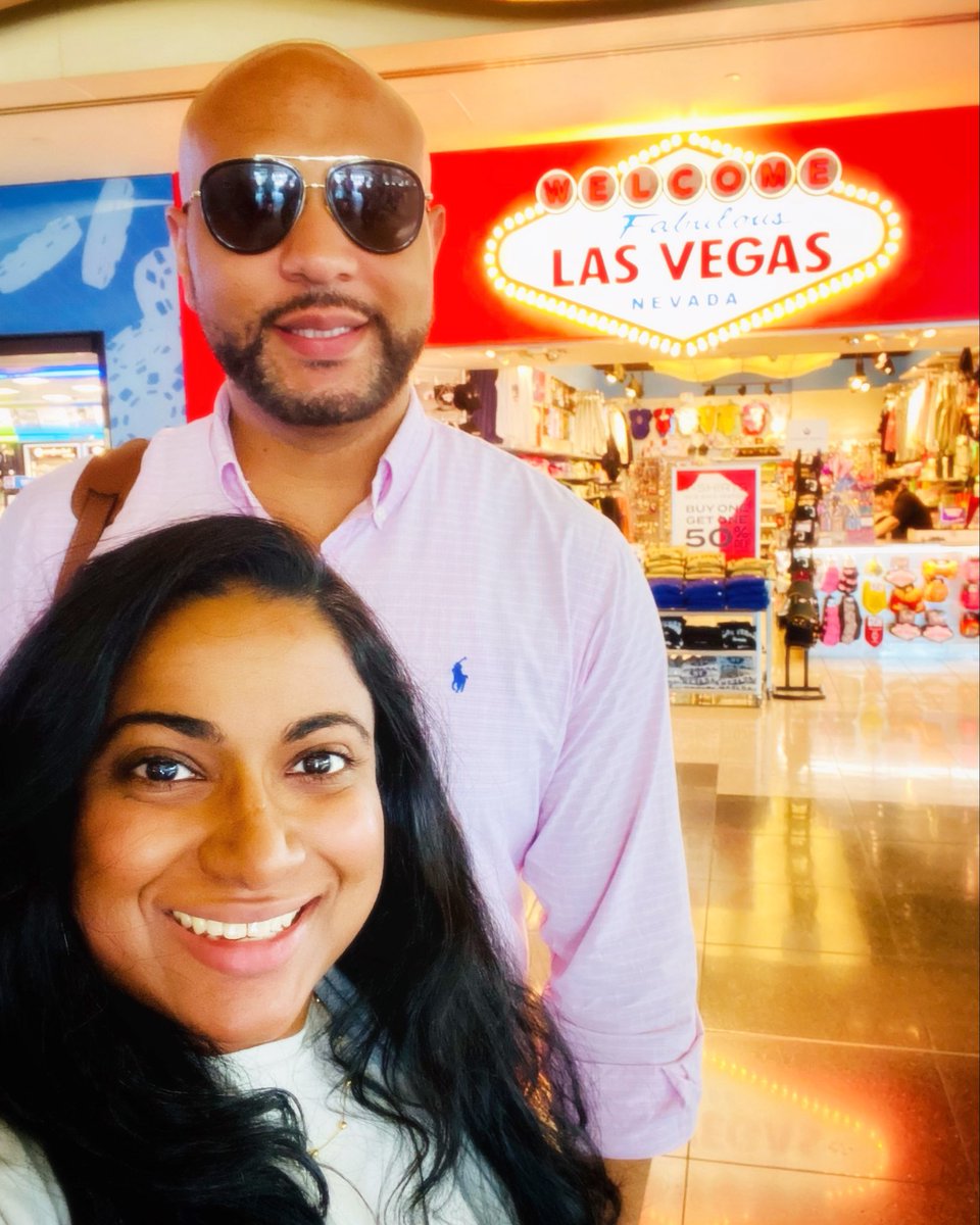 Esquiremoore's tweet photo. First time in Vegas with @vandana_md. Let’s go! #TheMoores #ForeverMoore https://t.co/Luku061fWs