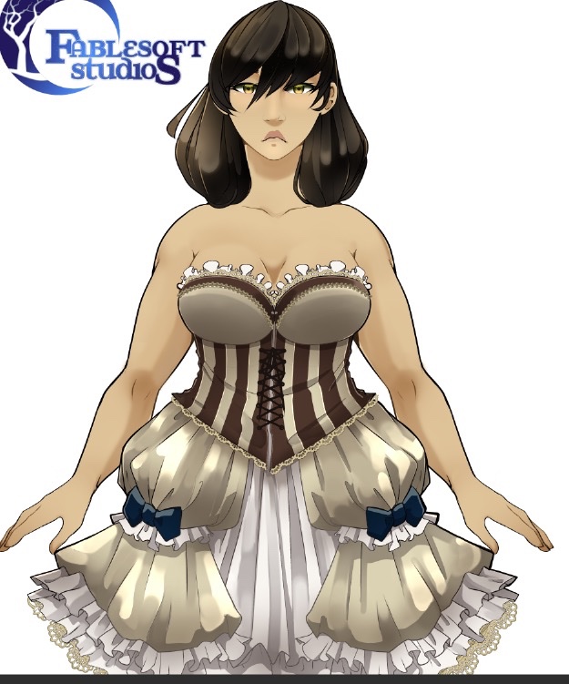 Mc for <a href="/FablesoftVNs/">Fablesoft Studios</a> #Attuned is coming along! I just have her sleeves to color and then I’ll be importing her into live2d