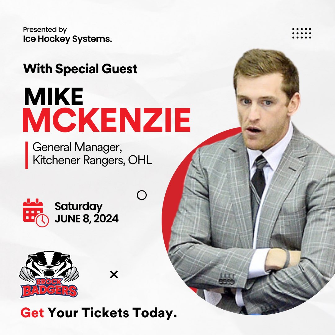 @MikeMcKenzie11 is the GM for the @OHLRangers and a former ECHL player. Listen to him speak on June 8th at the High Performance Hockey Seminar presented by @icehockeydrills! Time is running out to get your tickets so sign up soon!