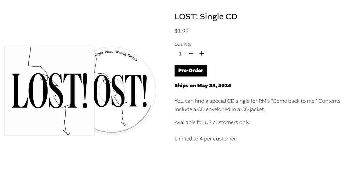 'LOST!' Single CD is available to pre-order on @BTS_twt US Store! shop.bts-official.us/products/lost-…