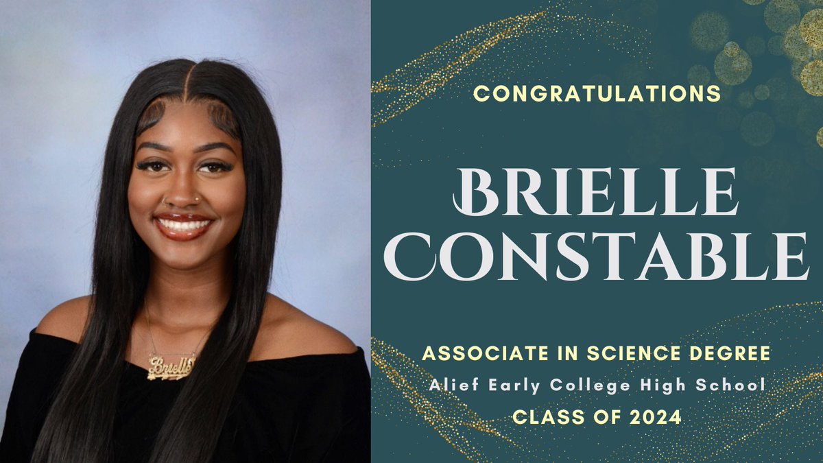 Recognizing Brielle Constable for our #aechsseniorspotlight. Brielle earned an Associate in Science Degree from HCC and will attend Texas Southern University to study Biology. Congratulations, Brielle!