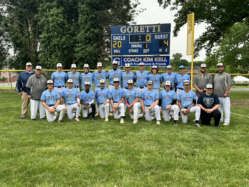 The <a href="/SMGHSBaseball/">St Maria Goretti HS Baseball</a> Gaels finish off their last season ever today with their 20th win and 4th league title in a row with a 6-0 win over Avalon. 
<a href="/PrepBaseballMD/">Prep Baseball Maryland</a> <a href="/Xposure_Sports/">Xposure Sports</a> <a href="/HMMediaSports/">Herald-Mail Sports</a> <a href="/HeraldMailNews/">Herald-Mail Media</a>