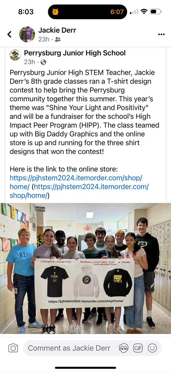 Check out our online store for Perrysburg gear designed by my students! Special thanks to Big Daddy Graphics, LLC for teaming up with us!

pjhstem2024.itemorder.com/shop/home/