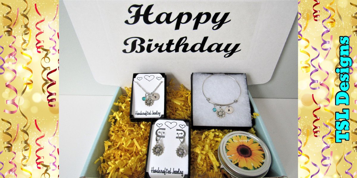 Sunflower Happy Birthday Personalized Gift Box with a Sunflower Necklace, Bracelet & Earrings and a Handpoured Soy Candle
buff.ly/3tIPaGc
#sunflower #Personalized #giftbox #handmade #jewelry #handcrafted #shopsmall #etsy #etsystore #etsyshop #etsyseller #etsyhandmade